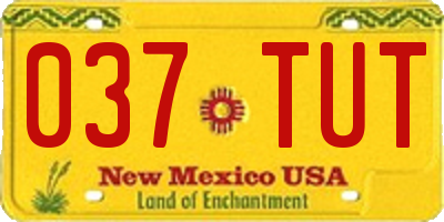NM license plate 037TUT