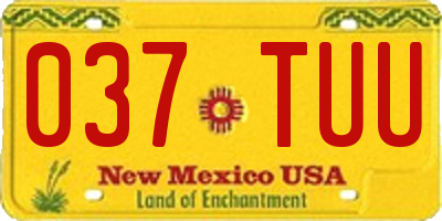 NM license plate 037TUU