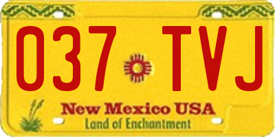 NM license plate 037TVJ