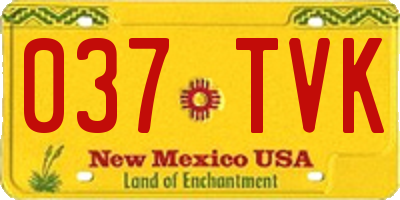 NM license plate 037TVK