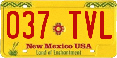 NM license plate 037TVL