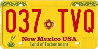 NM license plate 037TVQ