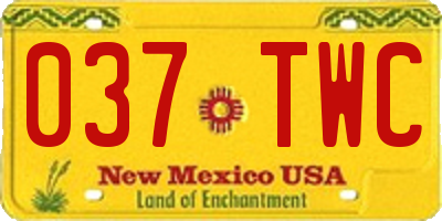 NM license plate 037TWC