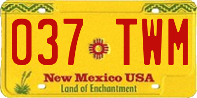 NM license plate 037TWM