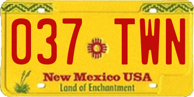 NM license plate 037TWN