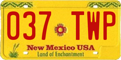 NM license plate 037TWP