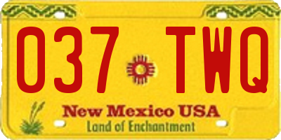 NM license plate 037TWQ
