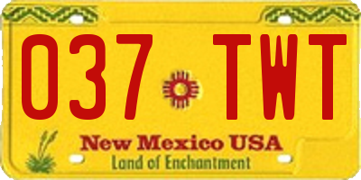 NM license plate 037TWT