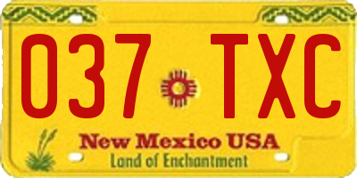 NM license plate 037TXC