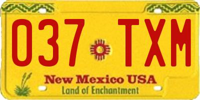 NM license plate 037TXM