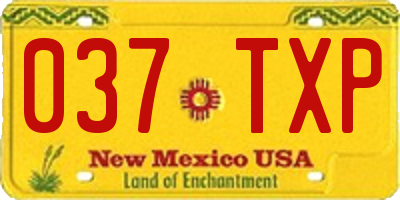 NM license plate 037TXP