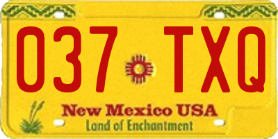 NM license plate 037TXQ