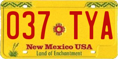 NM license plate 037TYA