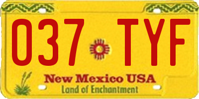 NM license plate 037TYF