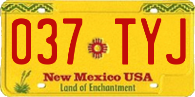 NM license plate 037TYJ