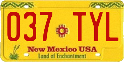 NM license plate 037TYL