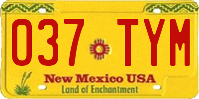 NM license plate 037TYM