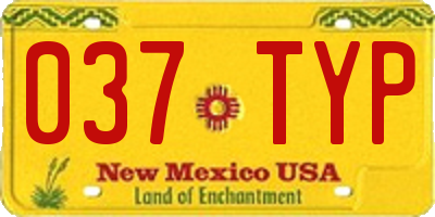 NM license plate 037TYP