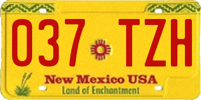 NM license plate 037TZH