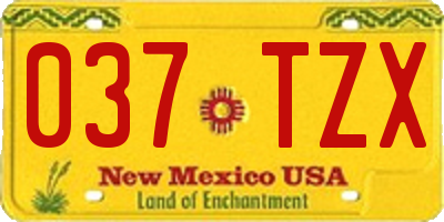 NM license plate 037TZX