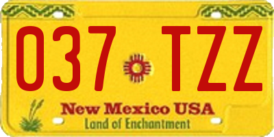 NM license plate 037TZZ