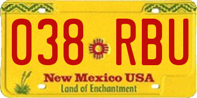 NM license plate 038RBU