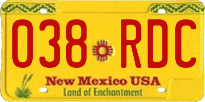 NM license plate 038RDC
