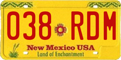 NM license plate 038RDM