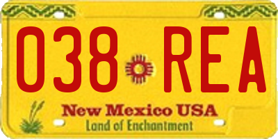NM license plate 038REA
