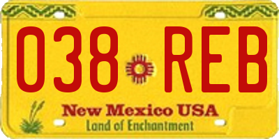 NM license plate 038REB