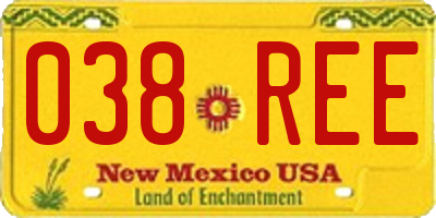NM license plate 038REE