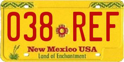 NM license plate 038REF