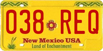 NM license plate 038REQ