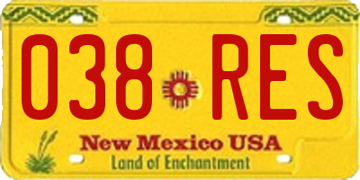 NM license plate 038RES