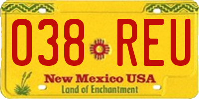 NM license plate 038REU
