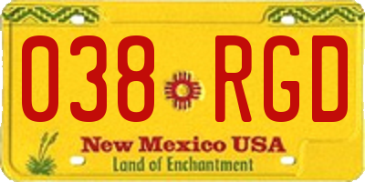 NM license plate 038RGD