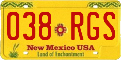 NM license plate 038RGS