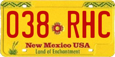 NM license plate 038RHC