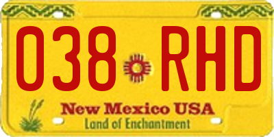 NM license plate 038RHD