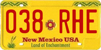NM license plate 038RHE