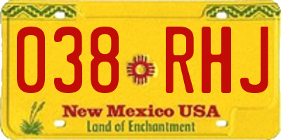 NM license plate 038RHJ