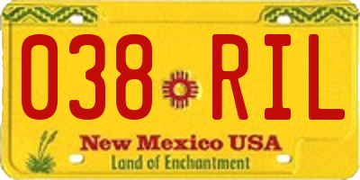 NM license plate 038RIL