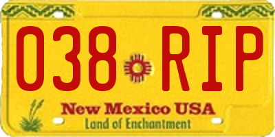 NM license plate 038RIP