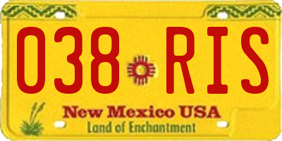NM license plate 038RIS
