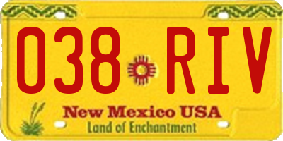 NM license plate 038RIV