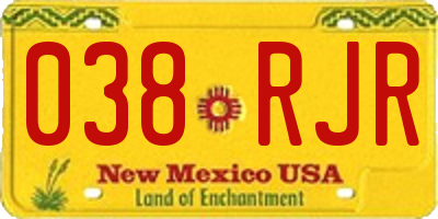 NM license plate 038RJR