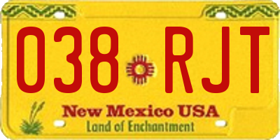 NM license plate 038RJT