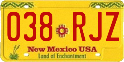 NM license plate 038RJZ