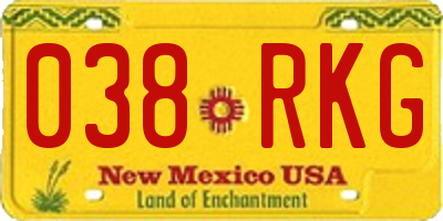 NM license plate 038RKG