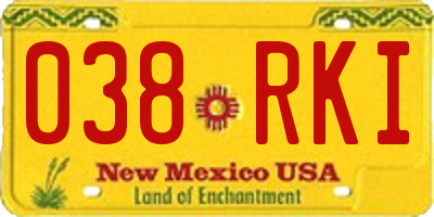 NM license plate 038RKI